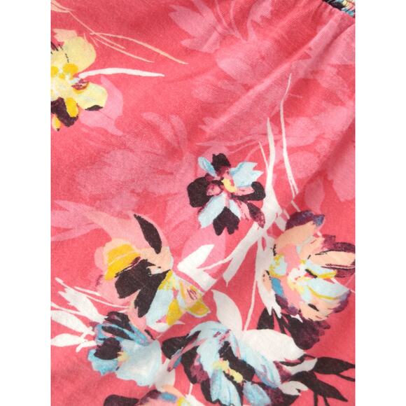 Torrid Babydoll Top Plus 5X Floral‎ Cotton Crew Neck Smocked Bodice Print Pink - Picture 4 of 9